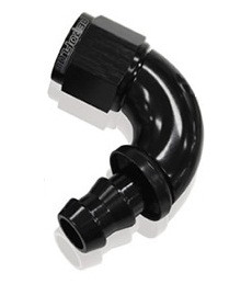 510 Series Full Flow Tight Radius Push Lock 120° Hose End -10AN (Black)