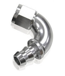 510 Series Full Flow Tight Radius Push Lock 120° Hose End -10AN (Silver)