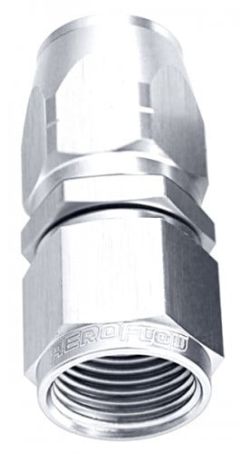 500 Series Cutter One Piece Full Flow Swivel Straight Hose End -10AN (Silver)