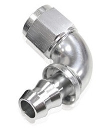 510 Series Full Flow Tight Radius Push Lock 90° Hose End -10AN (Silver)