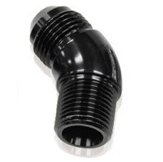 45° NPT to AN Full Flow Adapter 1/2" to -10AN (Black)