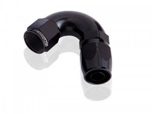 550 Series Cutter One-Piece Full Flow Swivel 120° Hose End -10AN (Black)