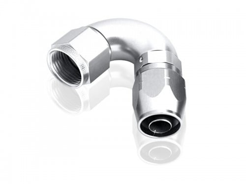 550 Series Cutter One-Piece Full Flow Swivel 120° Hose End -10AN (Silver)