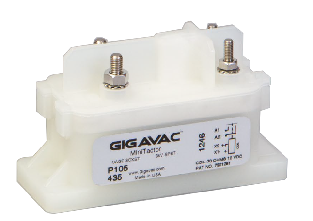 GIGAVAC MiniTACTOR P105B 1200V 50A Contactor 12VDC Coil