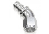 510 Series Full Flow Tight Radius Push Lock 45° Hose End -10AN (Silver)