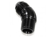 45° NPT to AN Full Flow Adapter 1/2" to -10AN (Black)